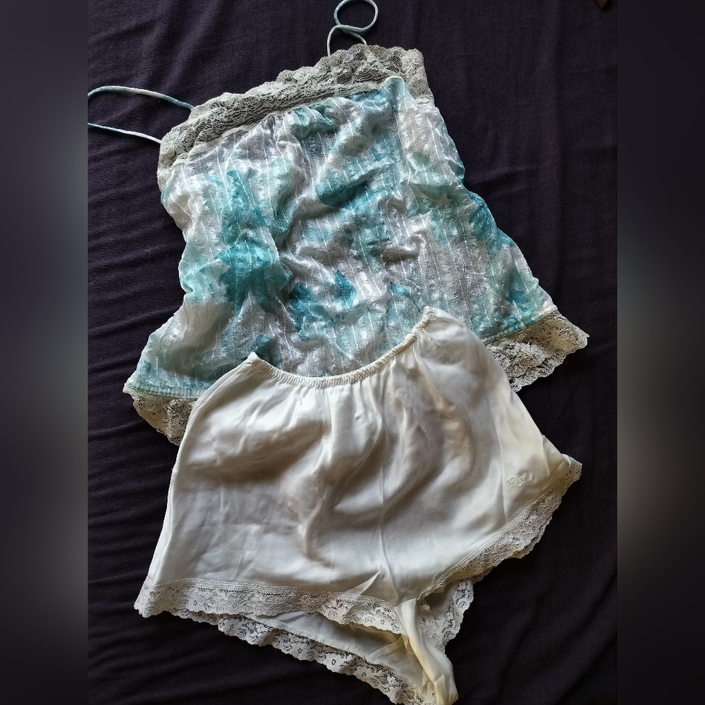 Vintage Dior sleep shorts and top flair Lingerie by Dianne Keesee